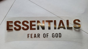 Logo Fear of God x Essentials Collab  pour flocage (transfert thermocollant)