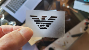 armani logo sticker iron on