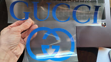 Charger l&#39;image dans la galerie, Gucci Logo Iron-on Sticker (heat transfer)  BLUE