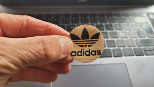 Adidas Trefoil  Logo – Real Leather Iron-On Patch