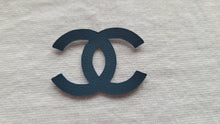Cargar imagen en el visor de la galería, Chanel Navy Blue logo leather iron on patch