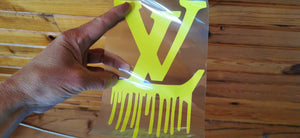 LV Louis Vuitton Logo Dripping Sticker Iron-on