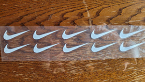 10 x Nike Swoosh Logo Iron-on Sticker (heat transfer)