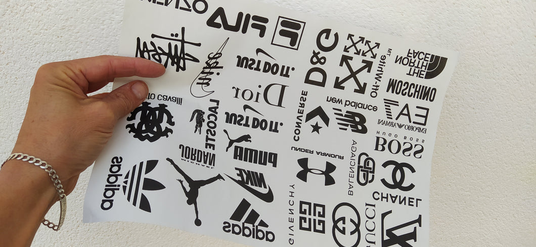 Logos variés feuille entière pour flocage