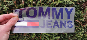 Tommy Hilfiger Jean Bleu foncé grand logo coloré thermocollant pour flocage