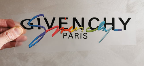 Givenchy logo coloré thermocollant pour flocage