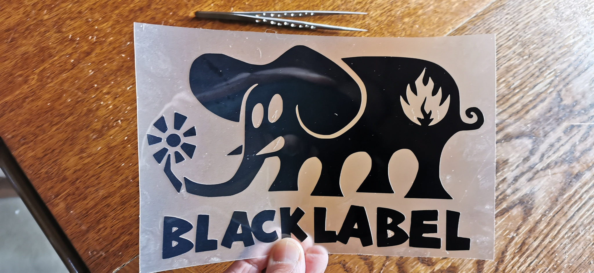Skate Elephant Black Label Logo Sticker Iron-on Customisation Club
