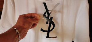 Emblem YSL Yves Saint Laurent Logo Iron-on Sticker (heat transfer))