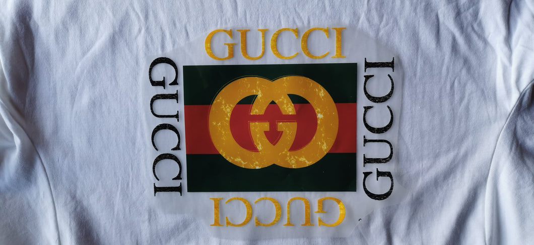 Gucci logo coloré thermocollant pour flocage