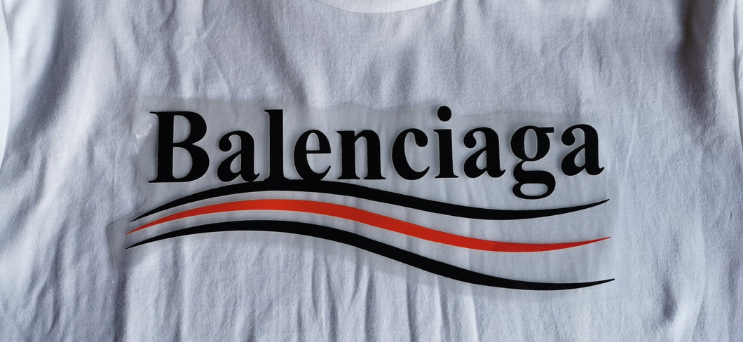 Balenciaga logo coloré thermocollant pour flocage