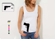 Load image into Gallery viewer, T-shirt femme PISTOLET - Customisation Club